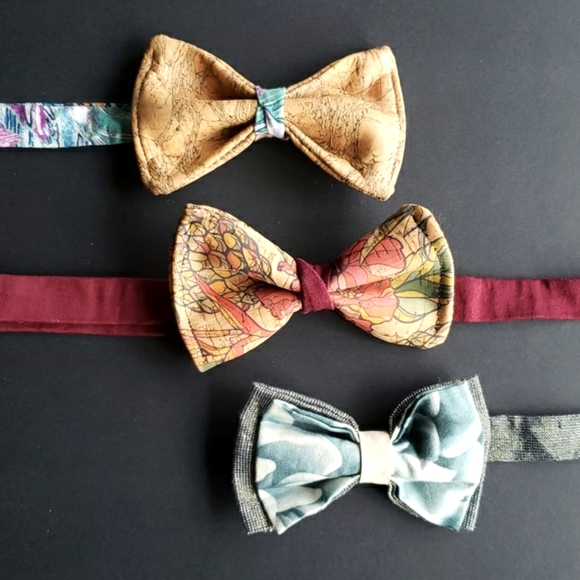 Funky Cork and Fabric Bowtie bundle x3 - Picture 2 of 6
